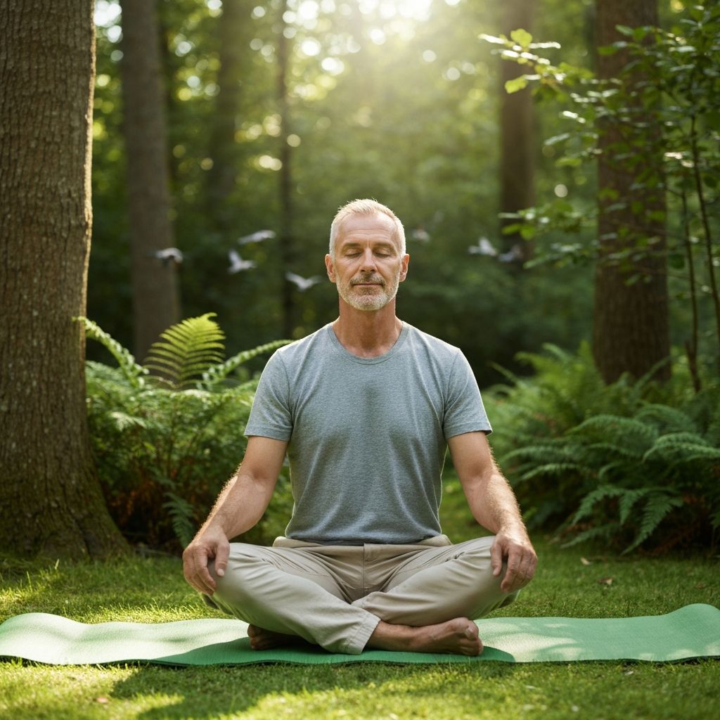 Man practicing mindful daily routine